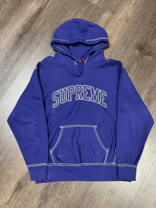 Supreme Purple Big Stitch Hoodie