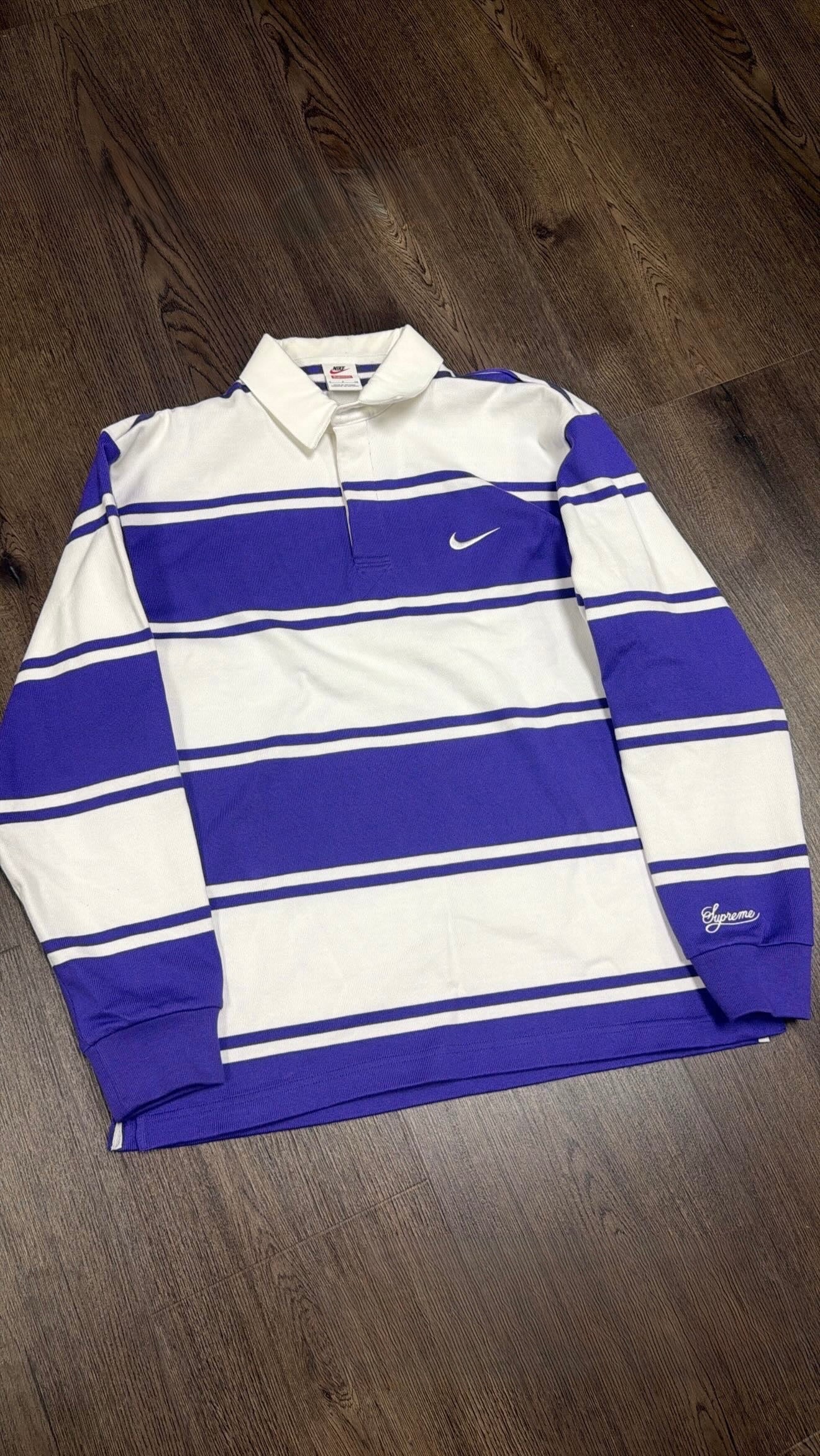 Supreme x Nike Purple White Polo Long-Sleeve