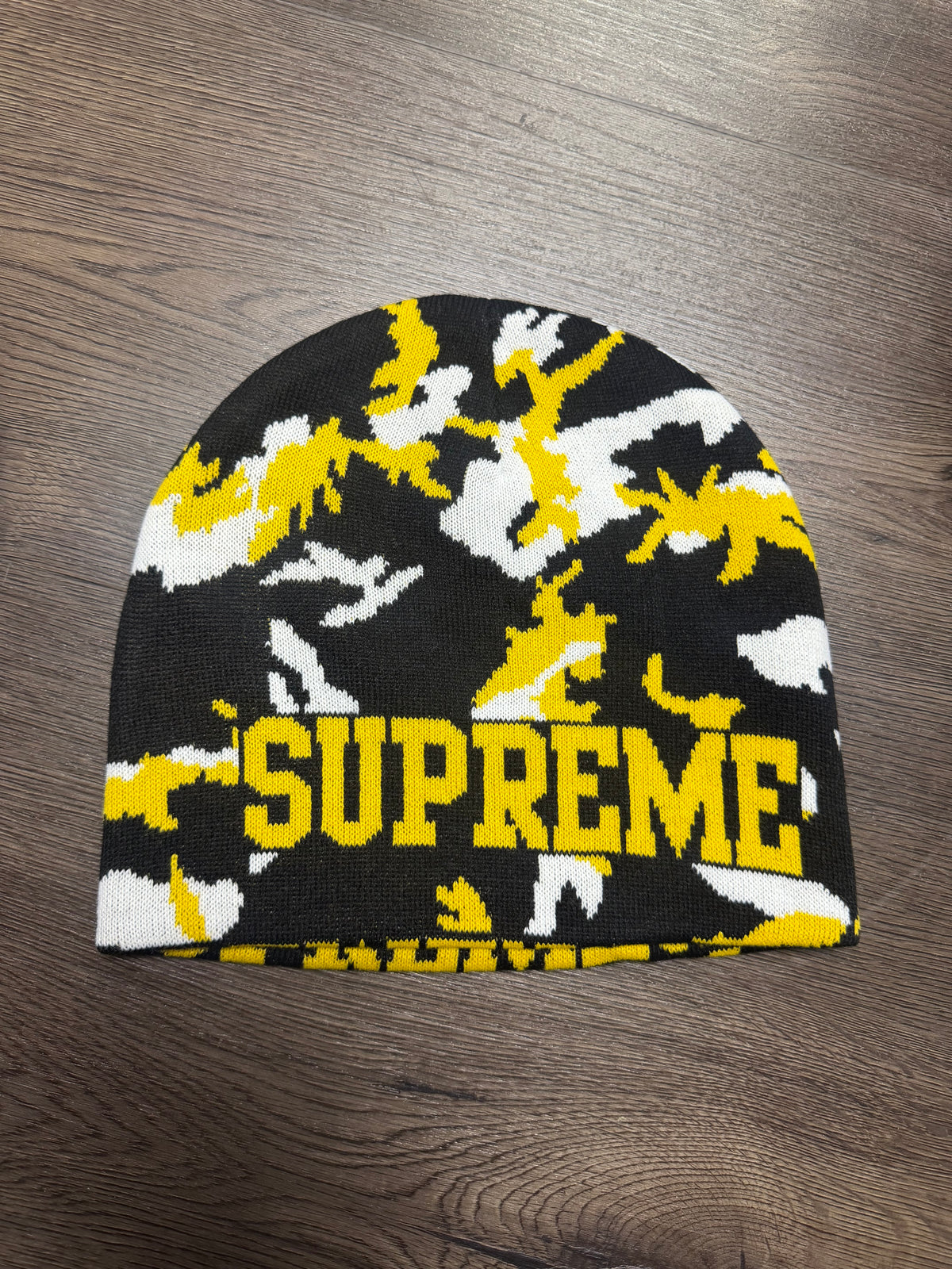 Supreme Yellow Camo Beanie