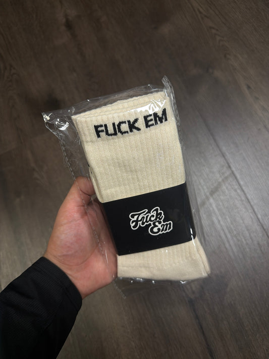 Fuck Em Cream Black Socks