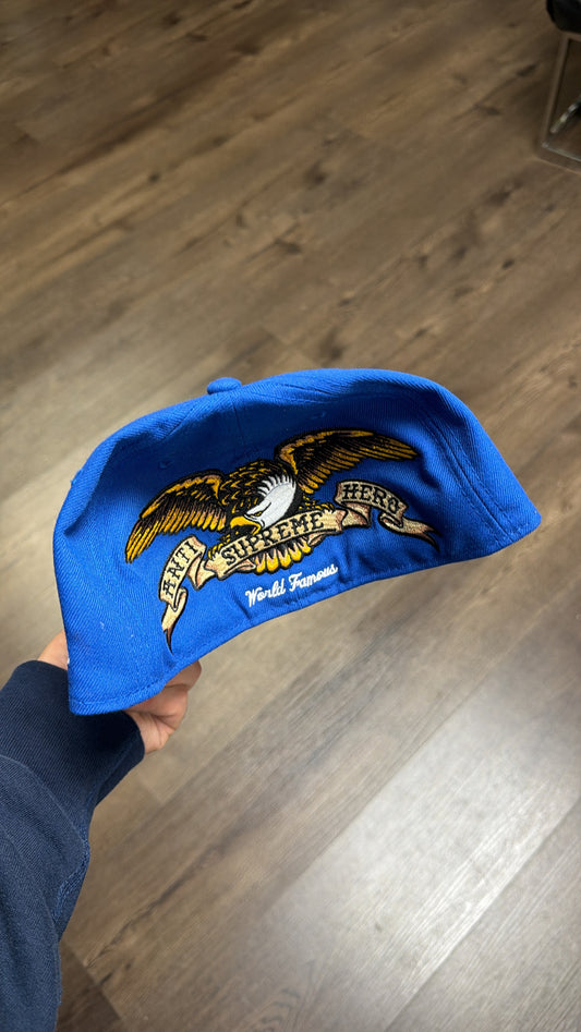 Supreme Blue Anti Hero Fitted Cap