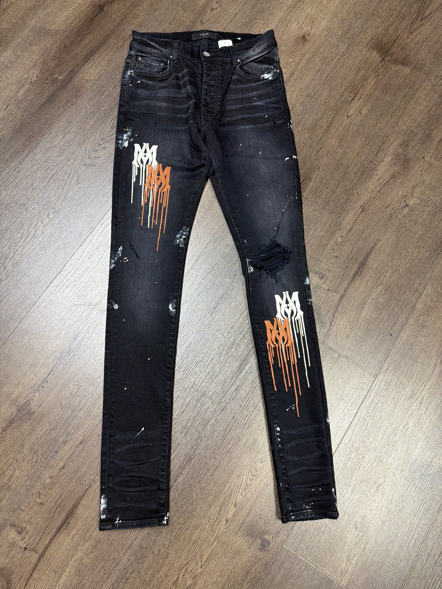 Amiri MX 1 Brown Paint Drip
