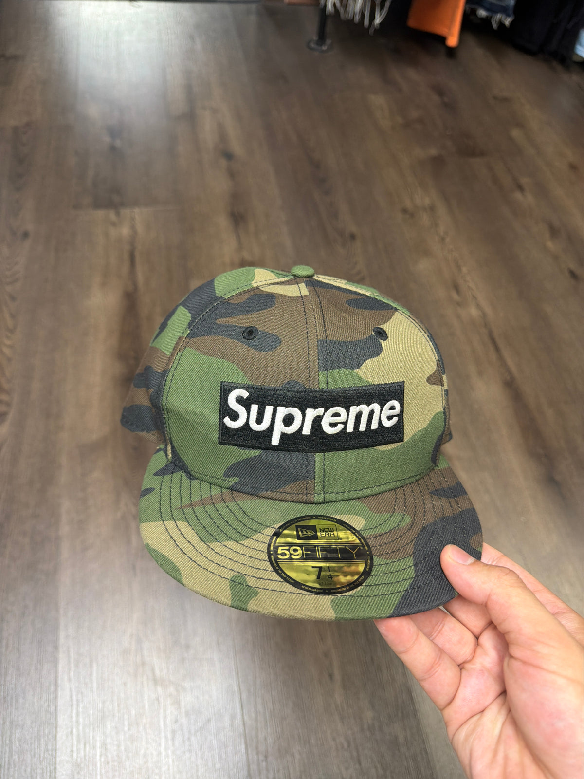 Supreme Camo Box Logo Fitted Rings Hat