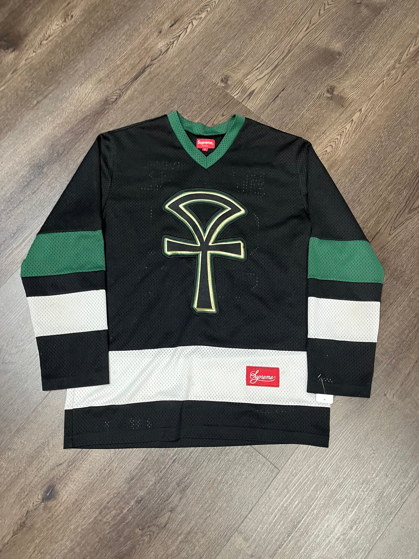 Supreme Black/Green Cross Jersey