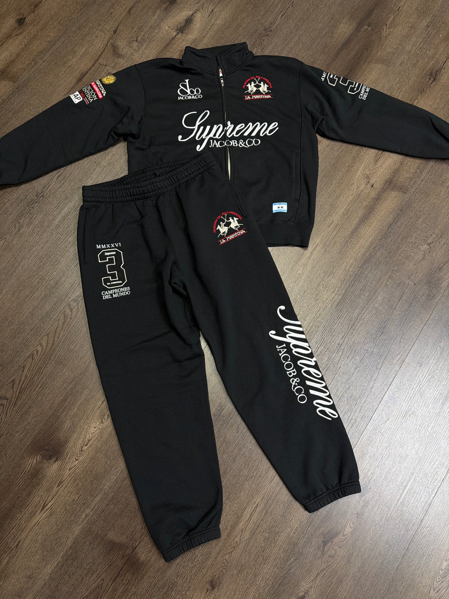 Supreme La Martina Black Full Set