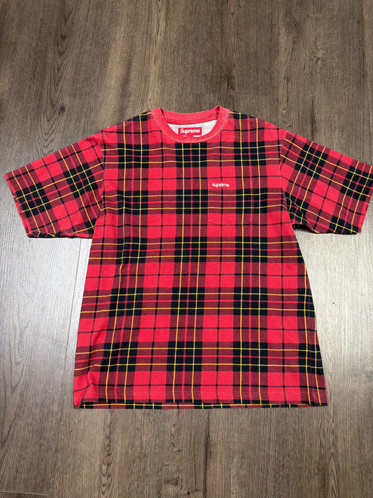 Supreme Red Plaid Pocket Tee
