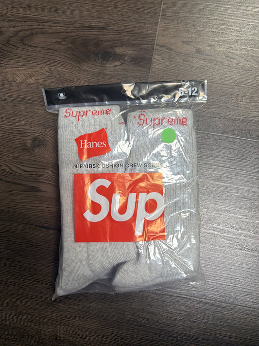Supreme Socks Grey 4 Pack