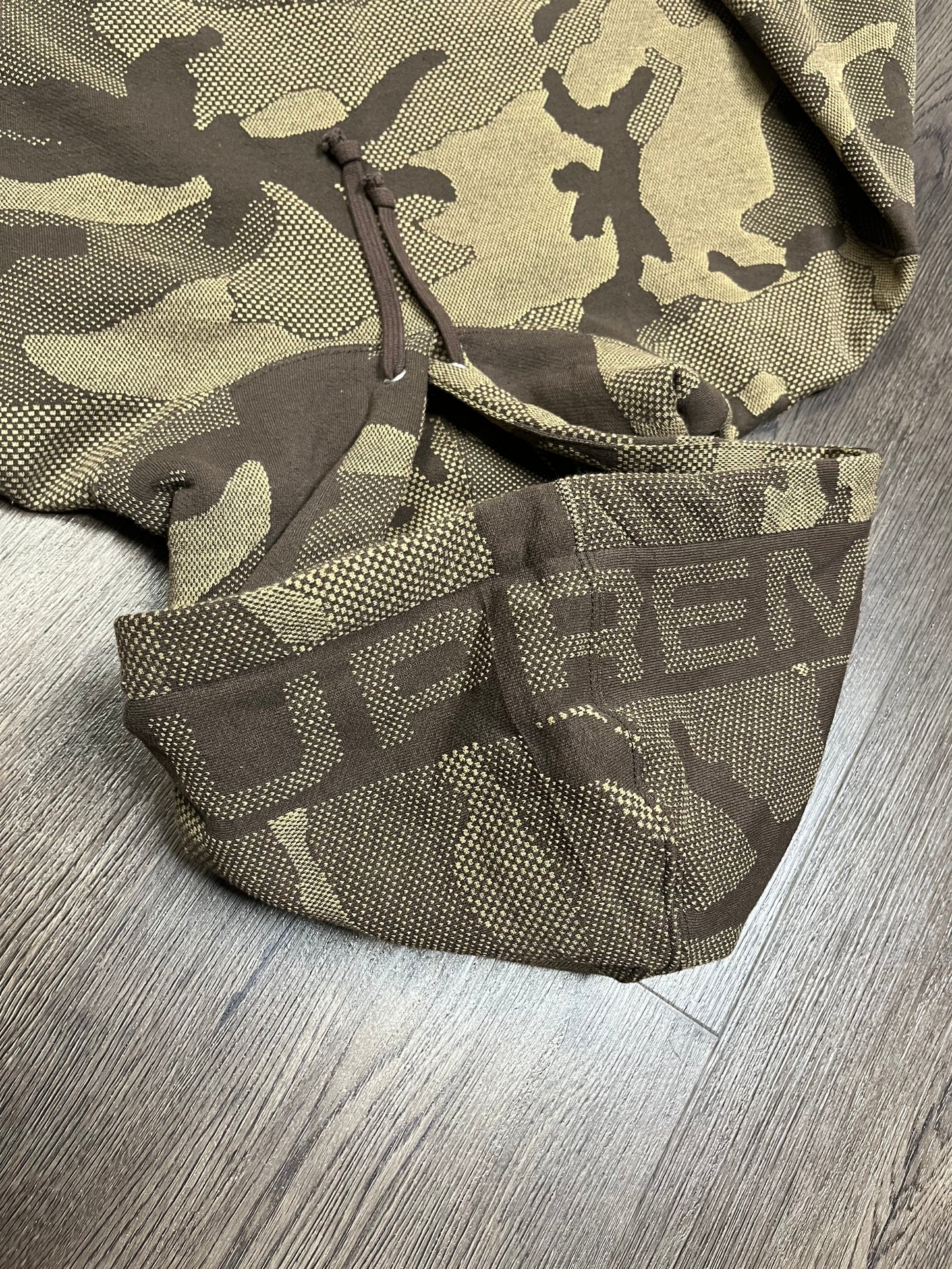 Supreme Jacquard Brown Camo Hoodie