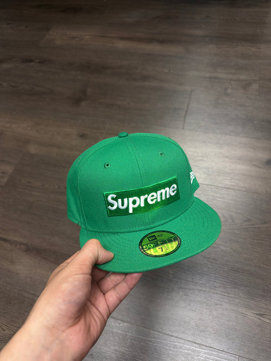 Supreme Green Box Logo Fitted Hat
