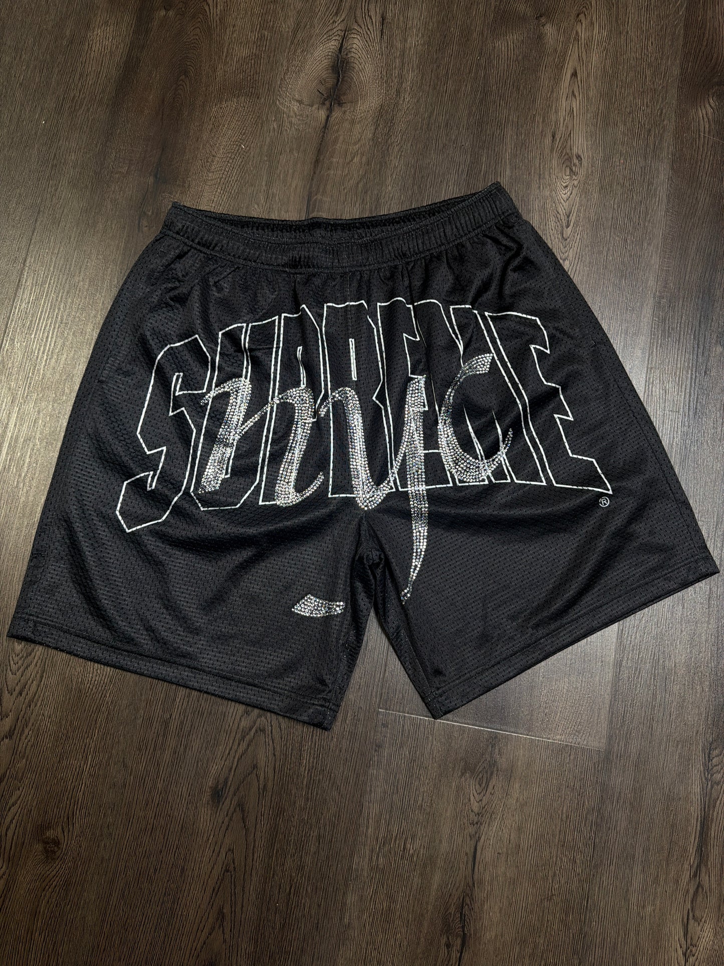 Supreme Black Rhinestone Shorts