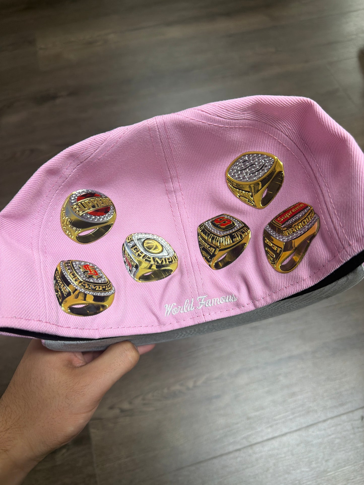 Supreme Pink Box Logo Fitted Hat