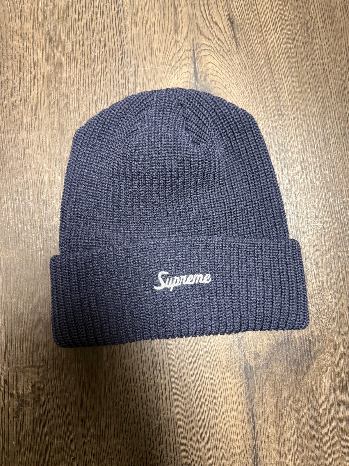 Supreme Navy Loose Gauge Beanie