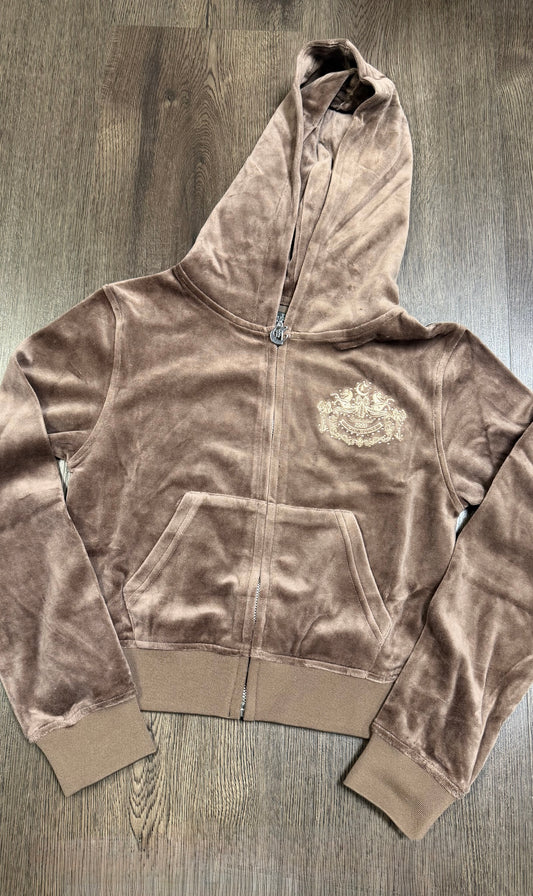 HMDD Women’s Brown Velour Zip Up